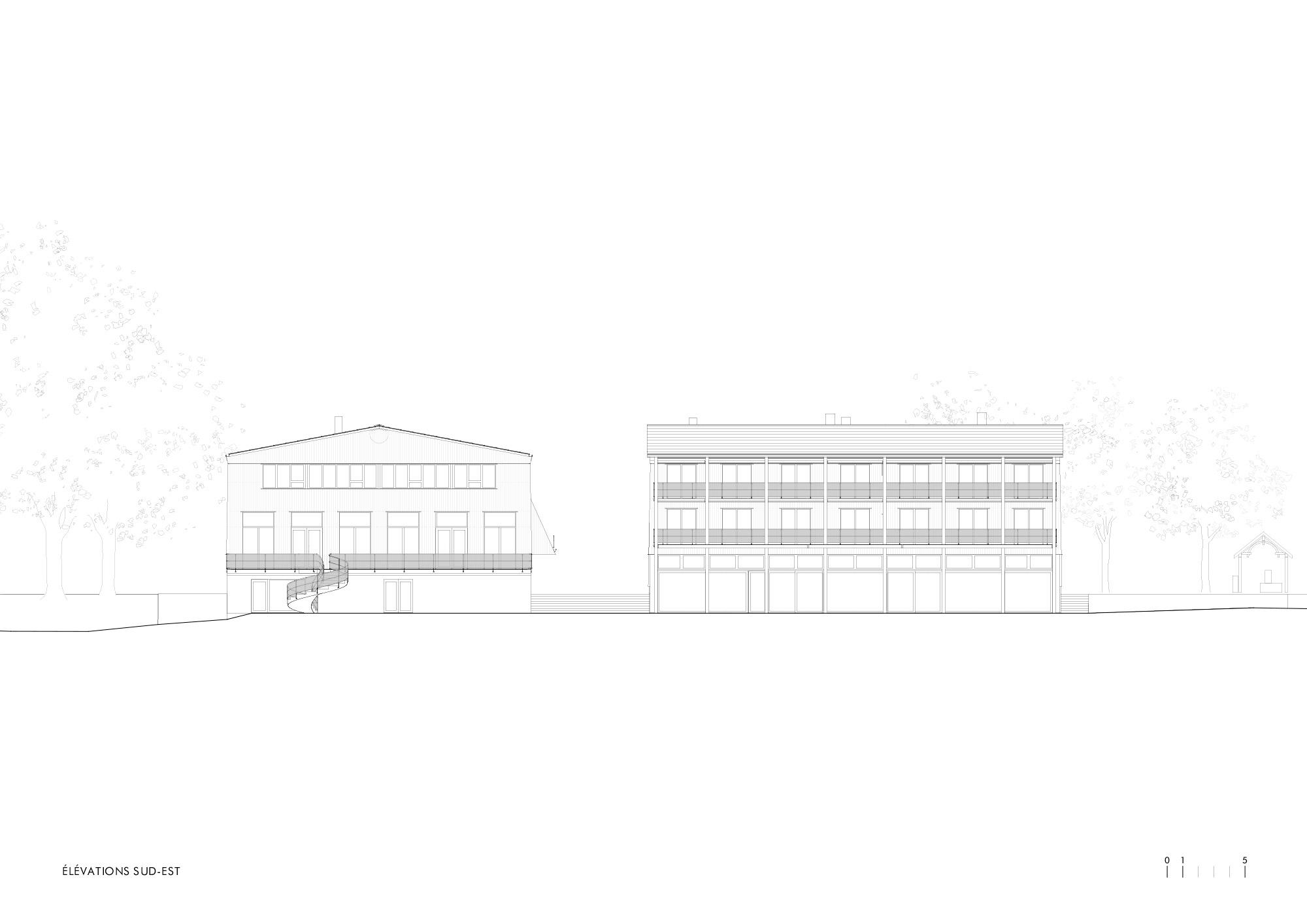 贝尔维尤吉塔纳港市政综合楼与酒店餐厅（Bâtiment communal et auberge-restaurant à Port Gitana, Bellevue）